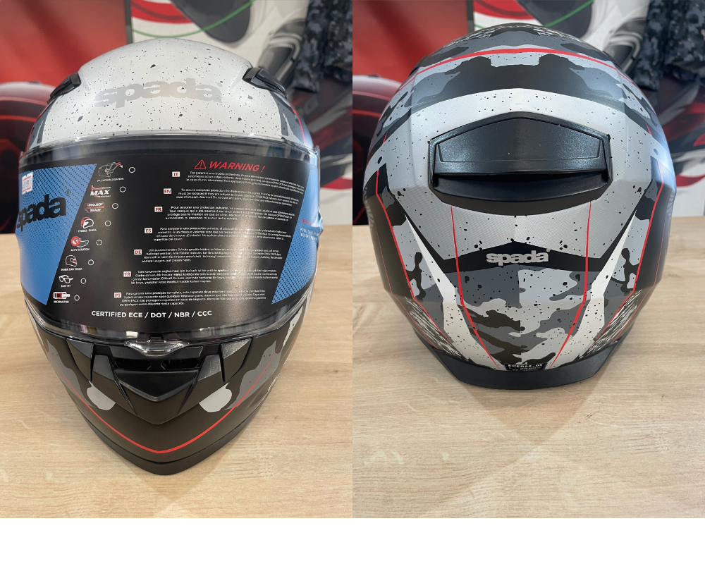 Spada Raiden Motorcycle Helmet White Pattern