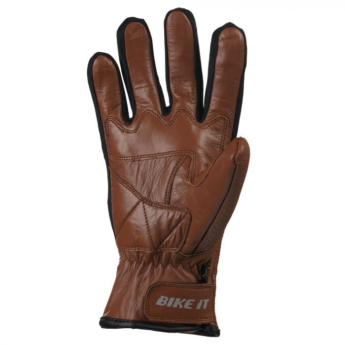 Bike It Cruiser Gloves Air 'CGA' (Brown) Leather Motorcycle Gloves