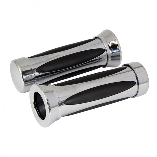 Bike It Grips Chrome Oval Custom Cushion 25mm