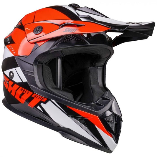 Shot 'Pulse Revenge' MX Helmet - Black Orange White [Gloss]