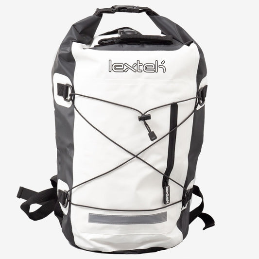 Lextek Waterproof Dry Bag Backpack 30L White/black