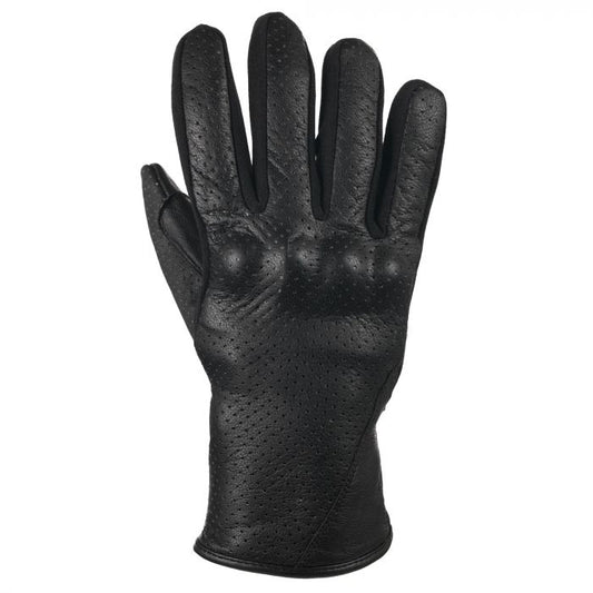 Bike It Cruiser Gloves Air 'CGA' (Black) Leather Motorcycle Glove