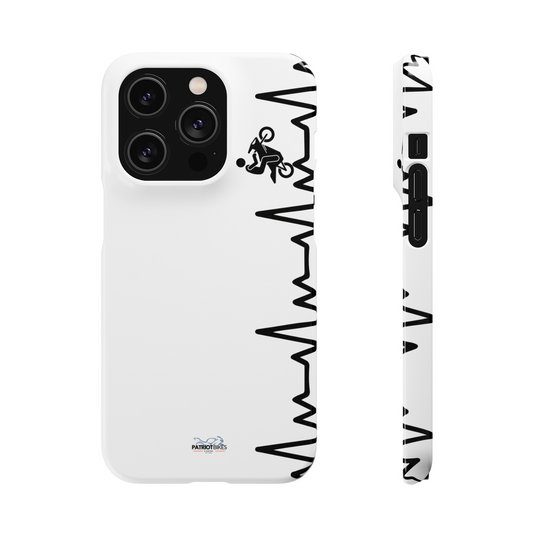 White iPhone Heart Beat Snap On Protective Case - All Models