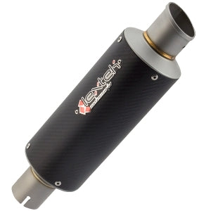 GP8CL Carbon Effect GP Stubby Left Exhaust Silencer 51mm