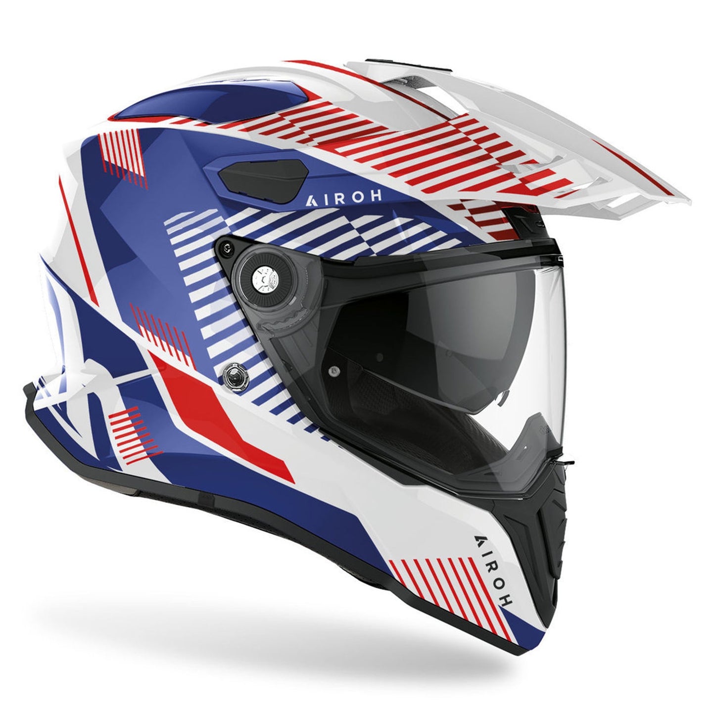 Airoh Commander Adventure Helmet - 'Boost' White/Blue Gloss