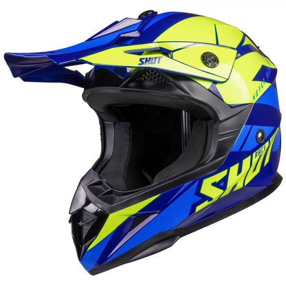 Shot 'Pulse Revenge' MX Helmet - Navy Blue Neon Yellow Blue [Gloss]