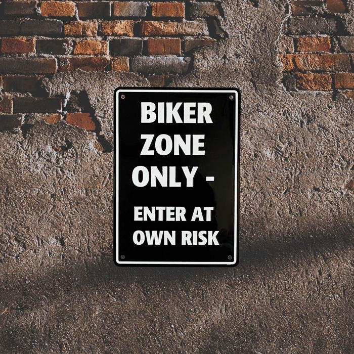 Bike It Aluminium Parking Sign - Biker Zone Only