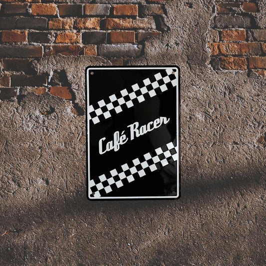 Bike It Aluminium Parking Sign - Cafe Racer