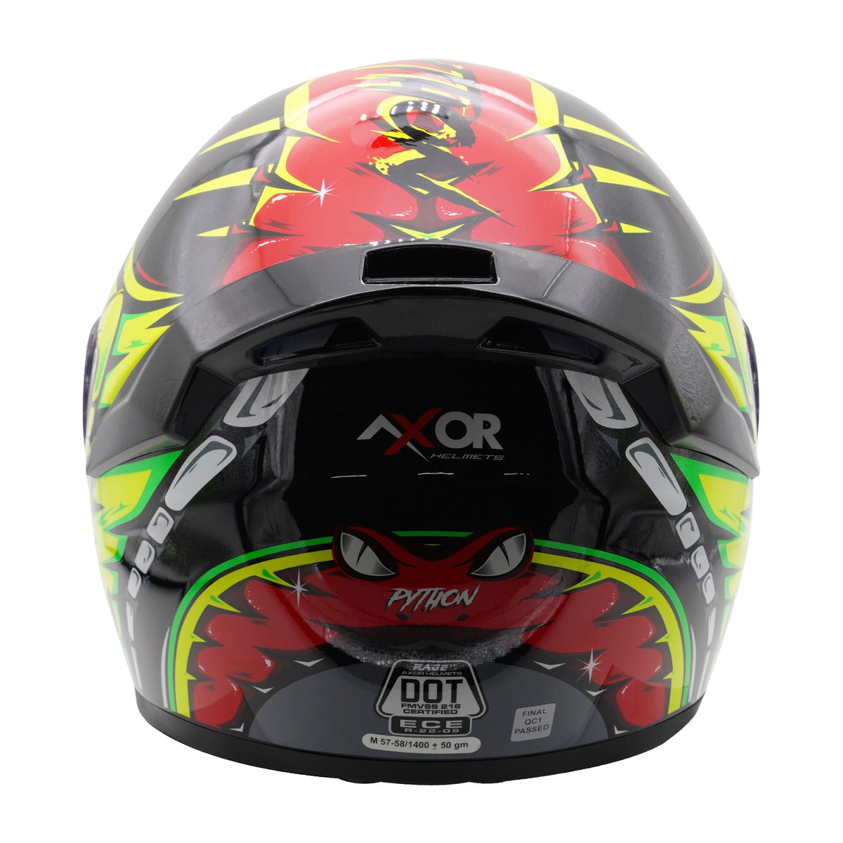 Axor Helmet Rage Full Face - Python Red Yellow Black Gloss