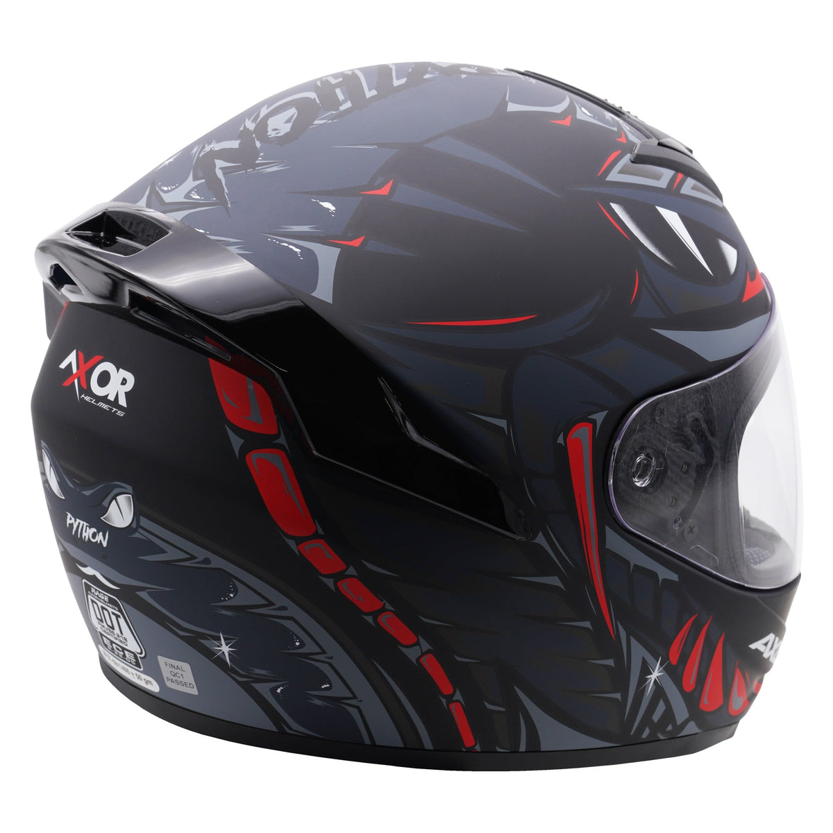 Axor Helmet Rage Full Face - Python Black Grey Red Matt