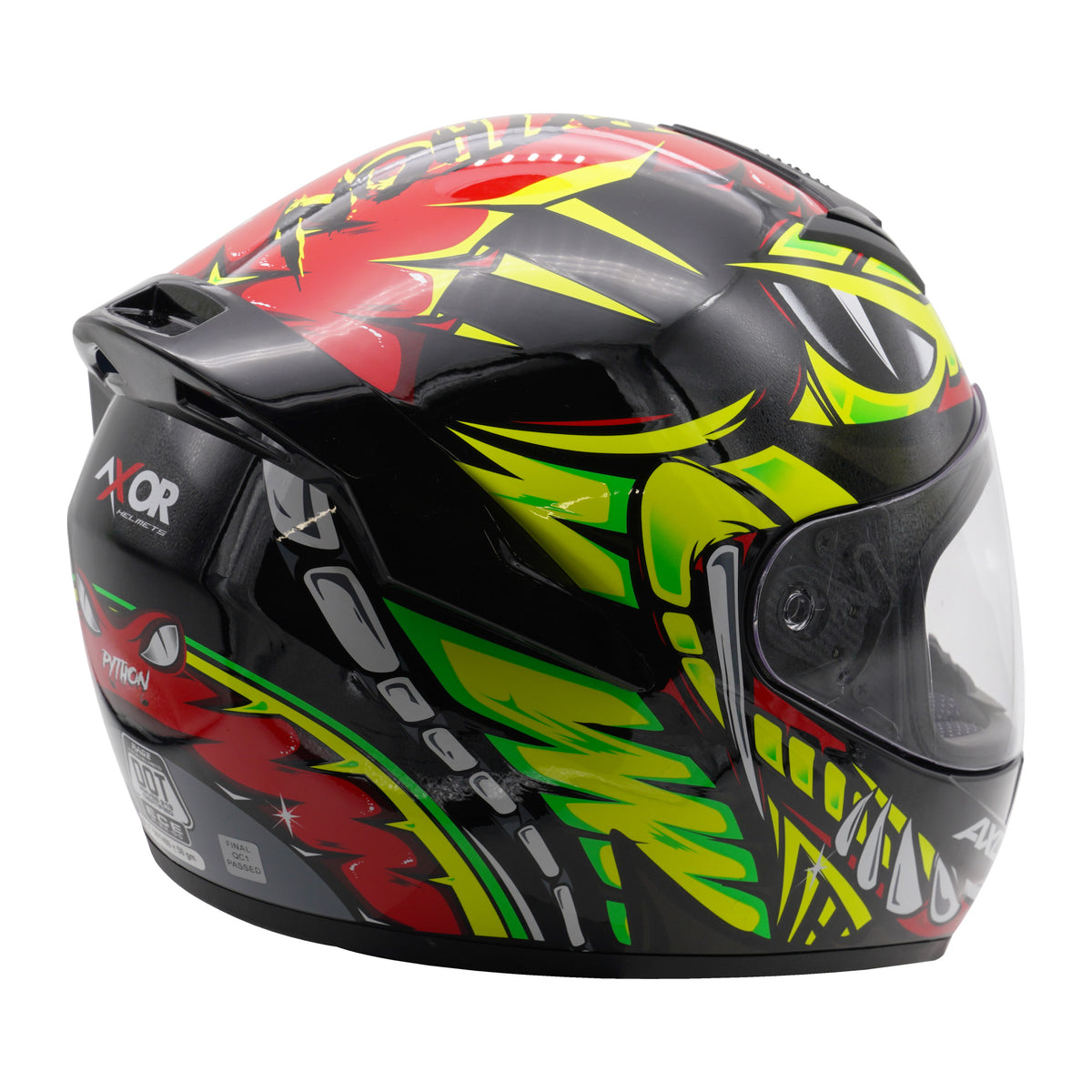 Axor Helmet Rage Full Face - Python Red Yellow Black Gloss