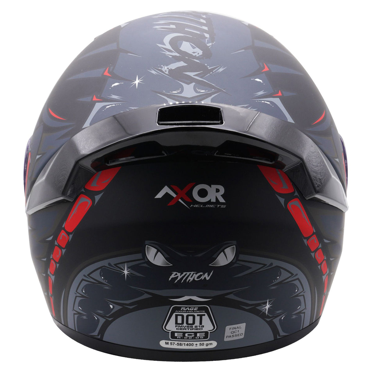 Axor Helmet Rage Full Face - Python Black Grey Red Matt