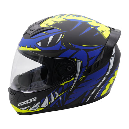 Axor Helmet Rage Full Face - Python Blue Yellow Black Matt
