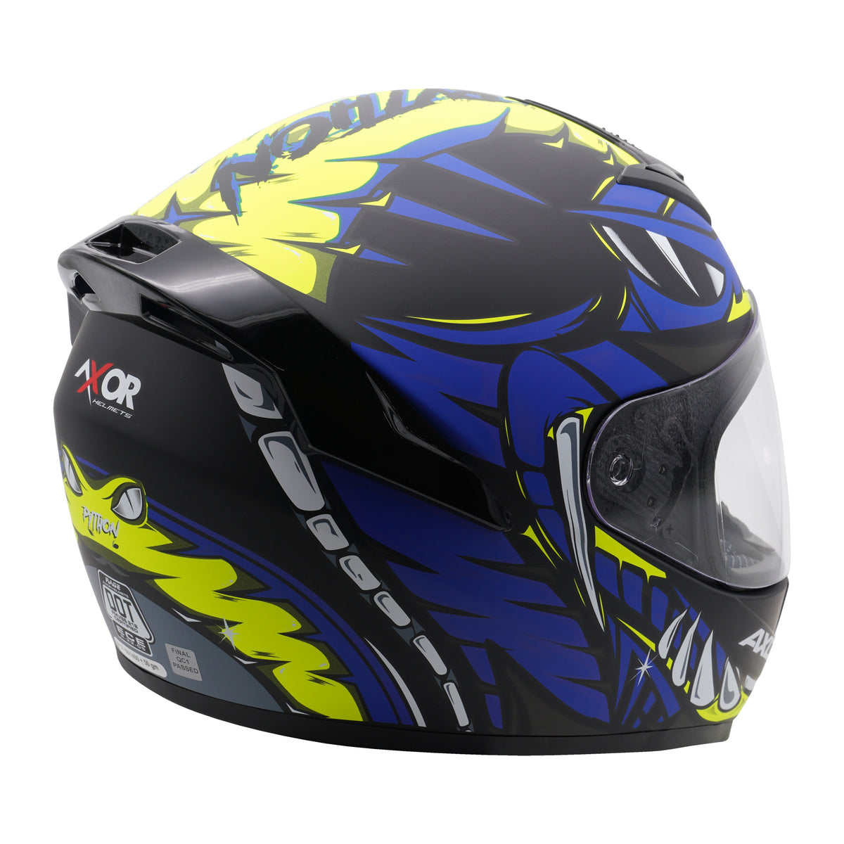 Axor Helmet Rage Full Face - Python Blue Yellow Black Matt
