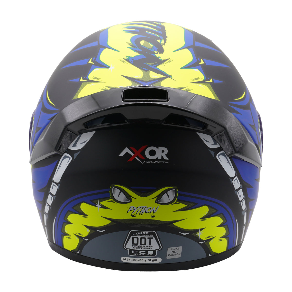 Axor Helmet Rage Full Face - Python Blue Yellow Black Matt
