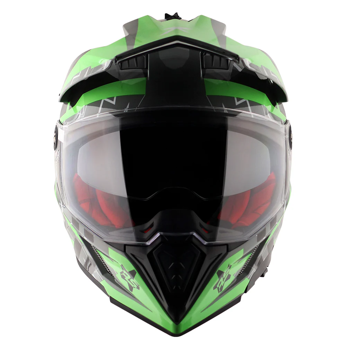 Axor X-Cross Adventure Helmet - Flash Cool Grey/Green Gloss