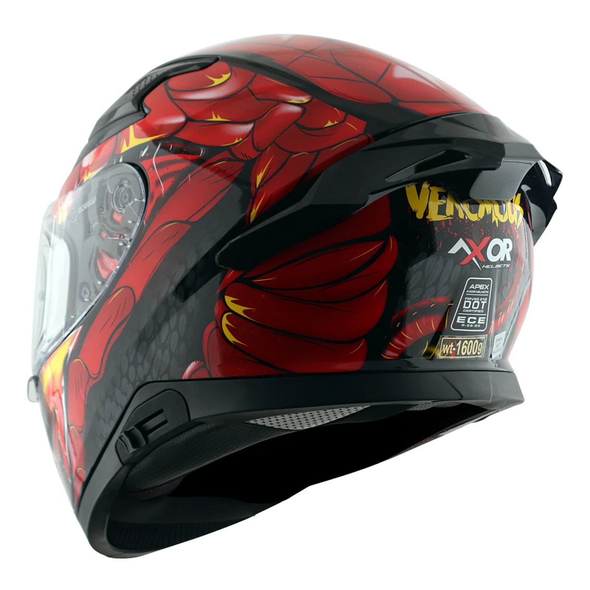 Axor Apex Full Face Helmet - Venomous Gloss Black Red