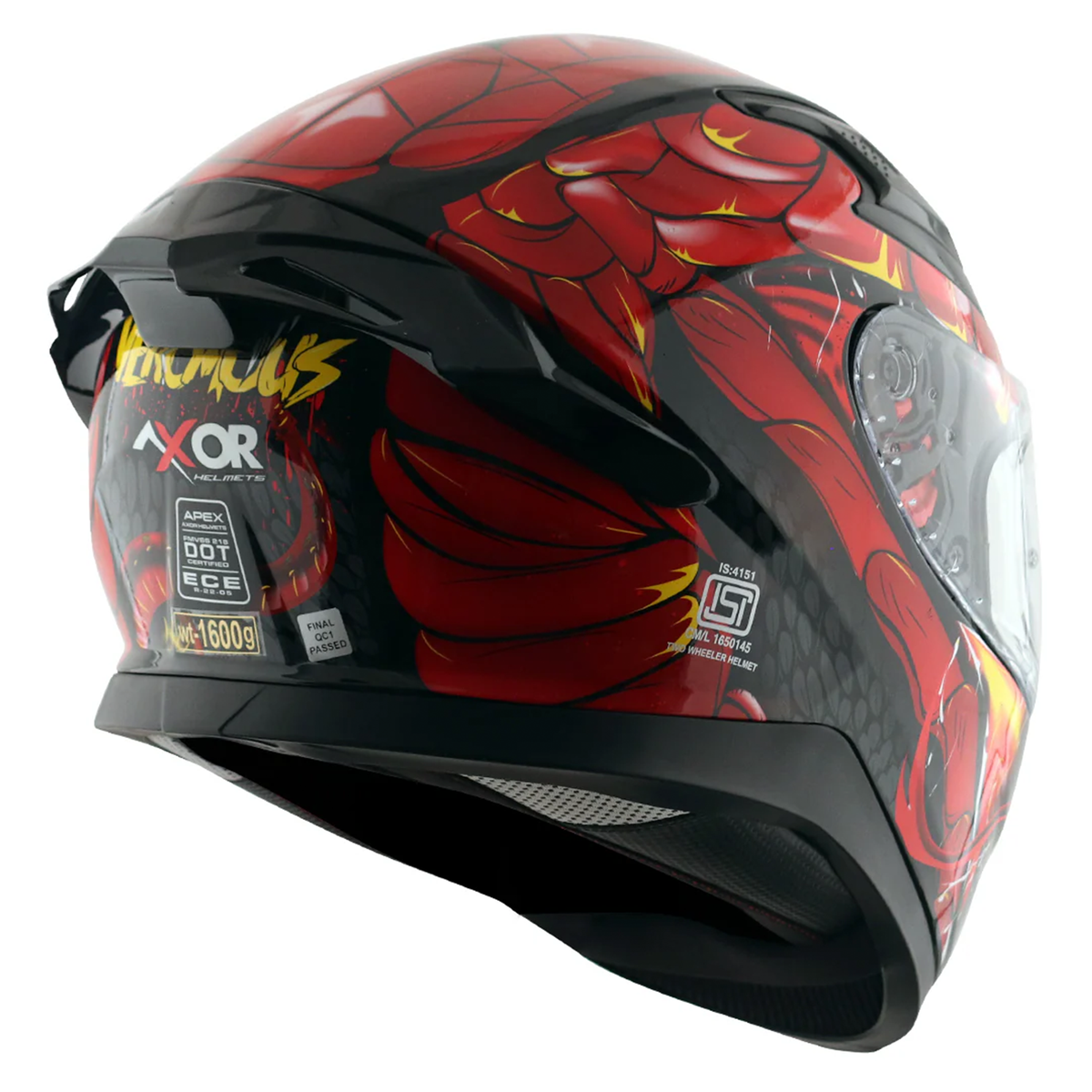 Axor Apex Full Face Helmet - Venomous Gloss Black Red