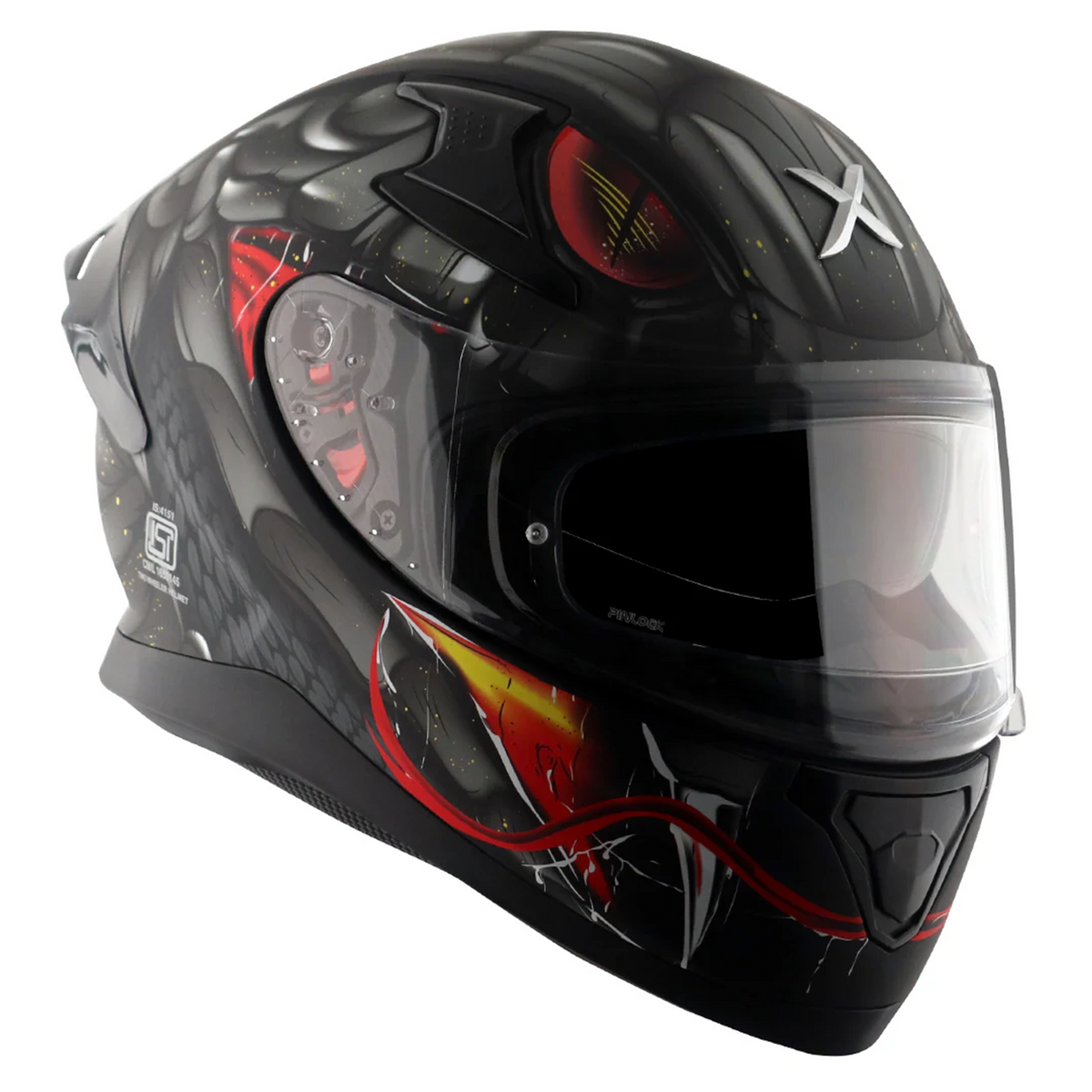 Axor Apex Full Face Helmet - Venomous Black Grey Matt