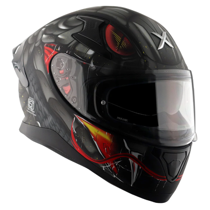 Axor Apex Full Face Helmet - Venomous Black Grey Matt