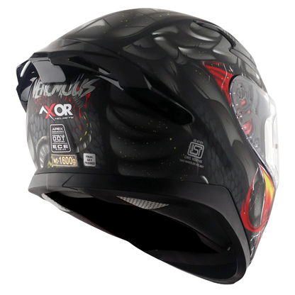 Axor Apex Full Face Helmet - Venomous Black Grey Matt