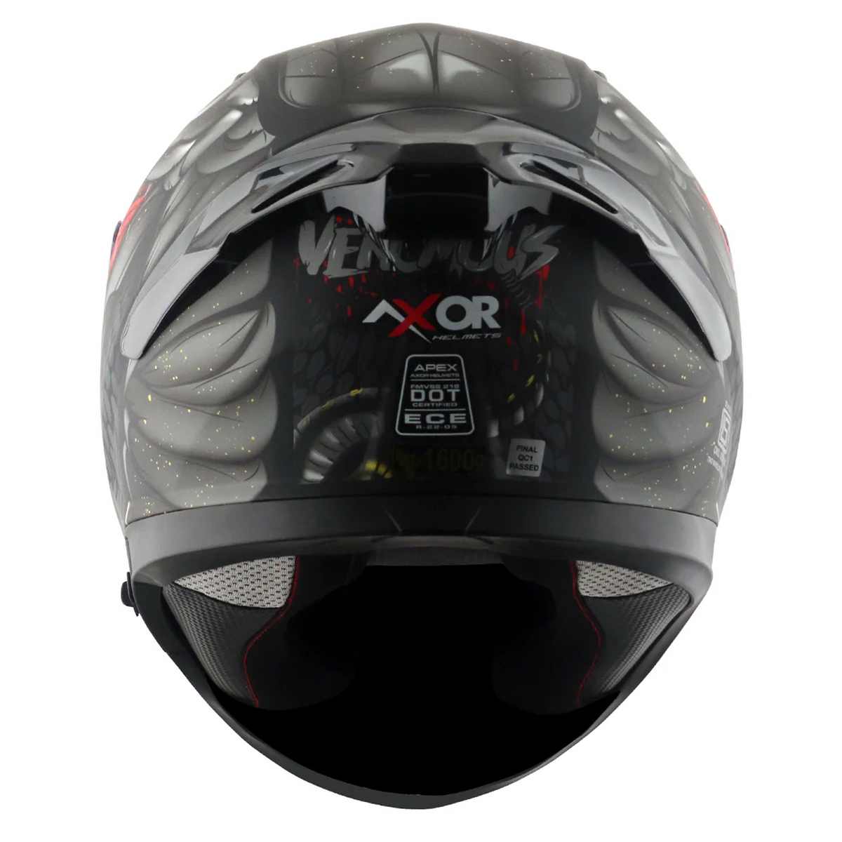 Axor Apex Full Face Helmet - Venomous Black Grey Matt