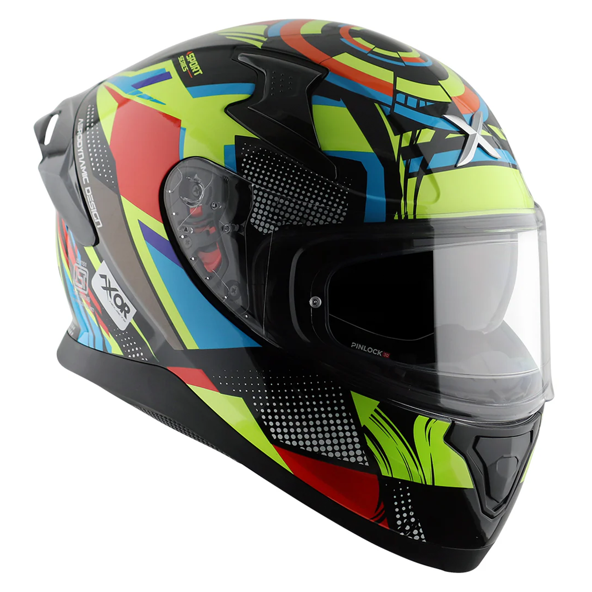 Axor Apex Full Face Helmet - Vivid Black Neon Yellow Gloss