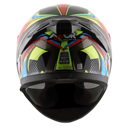 Axor Apex Full Face Helmet - Vivid Black Neon Yellow Gloss