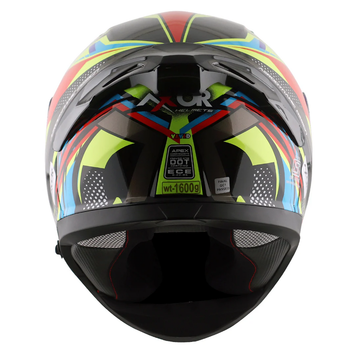 Axor Apex Full Face Helmet - Vivid Black Neon Yellow Gloss