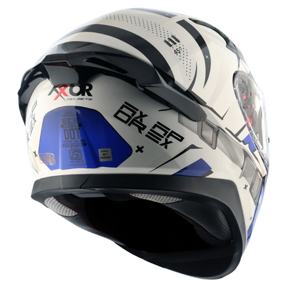 Axor Apex Full Face Helmet - Hex-2 White Blue Gloss