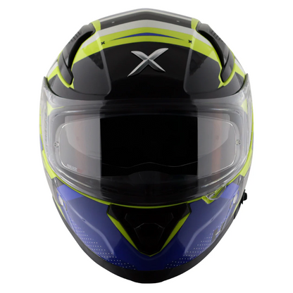 Axor Apex Full Face Helmet - Hex-2 Neon Yellow Blue Gloss