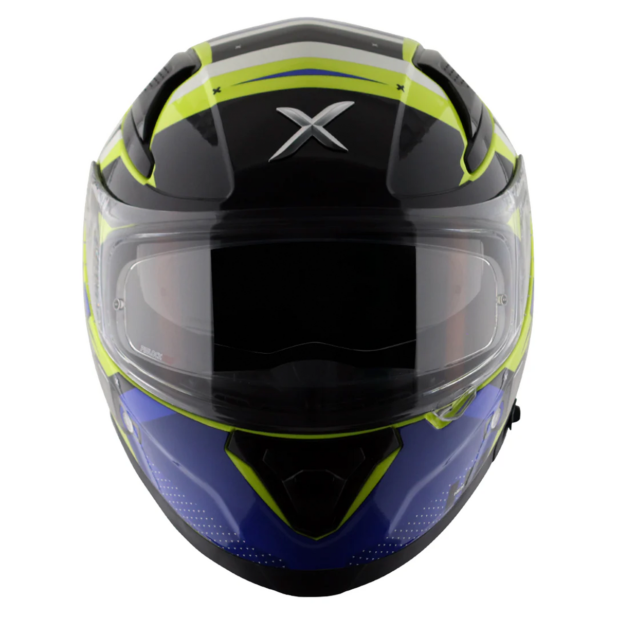 Axor Apex Full Face Helmet - Hex-2 Neon Yellow Blue Gloss