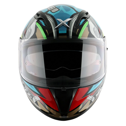 Axor Street Full Face Helmet - Bobby Black Blue Gloss