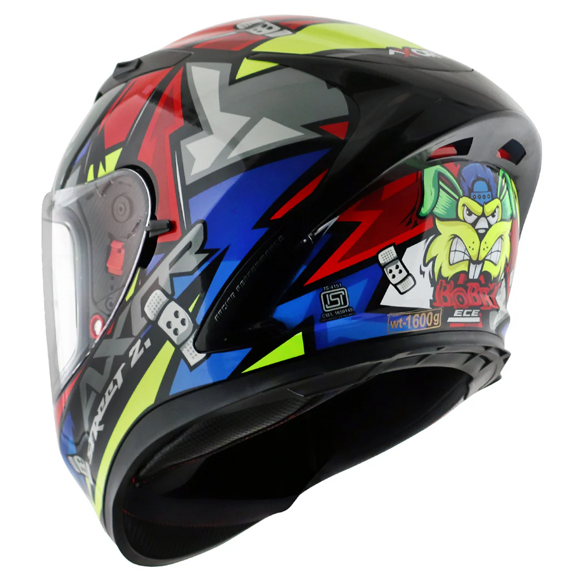 Axor Street Full Face Helmet - Bobby Black Red Gloss