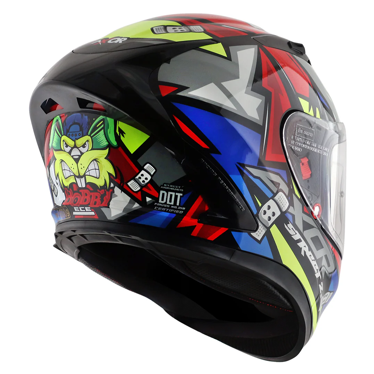 Axor Street Full Face Helmet - Bobby Black Red Gloss