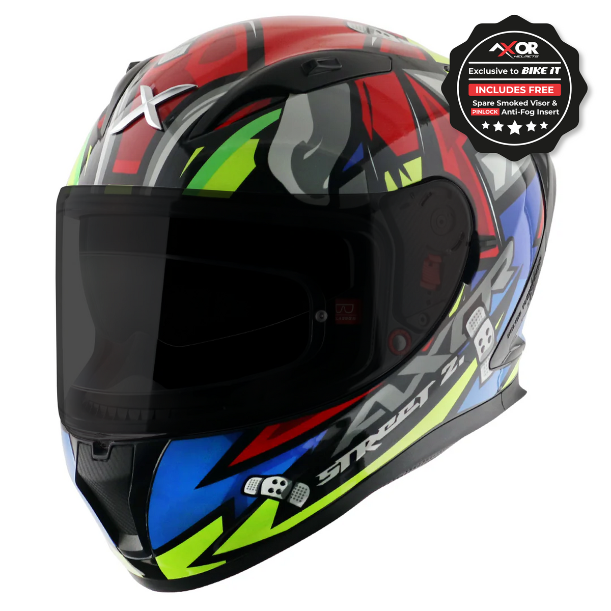Axor Street Full Face Helmet - Bobby Black Red Gloss