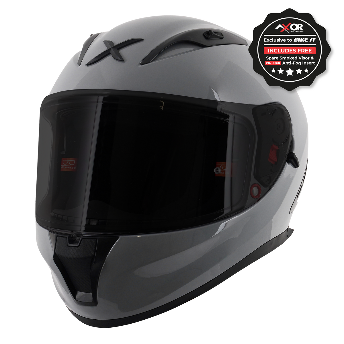 Axor Street Full Face Helmet - Solid Nardo Grey Gloss