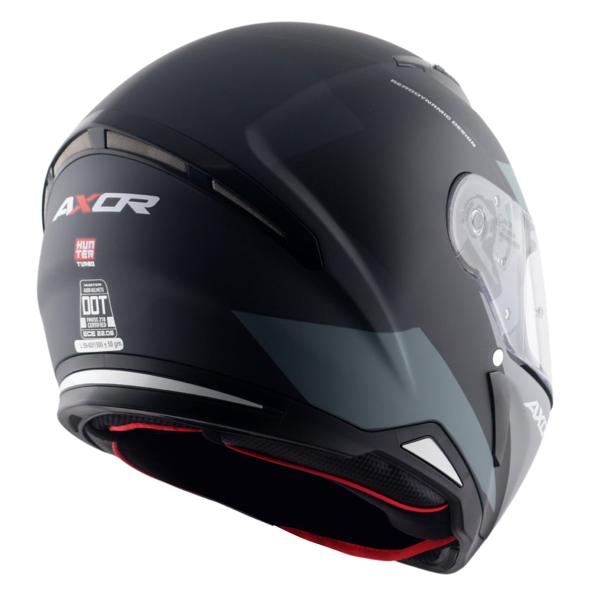 Axor Hunter SH890 Full Face Helmet - Turbo Black Grey Matt