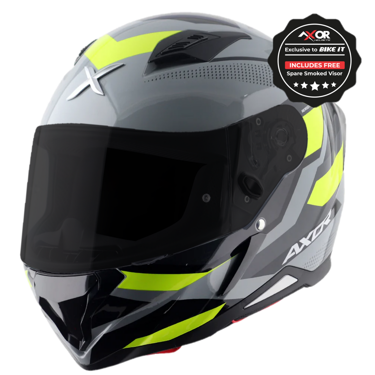 Axor Hunter SH890 Full Face Helmet - Cornet Black Neon Yellow Gloss
