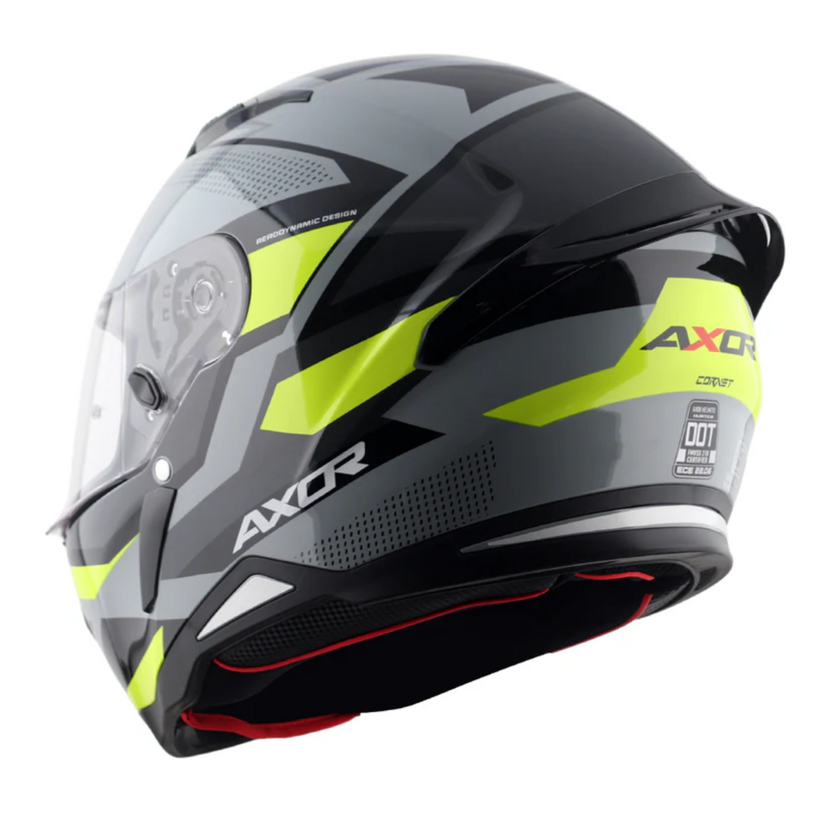Axor Hunter SH890 Full Face Helmet - Cornet Black Neon Yellow Gloss