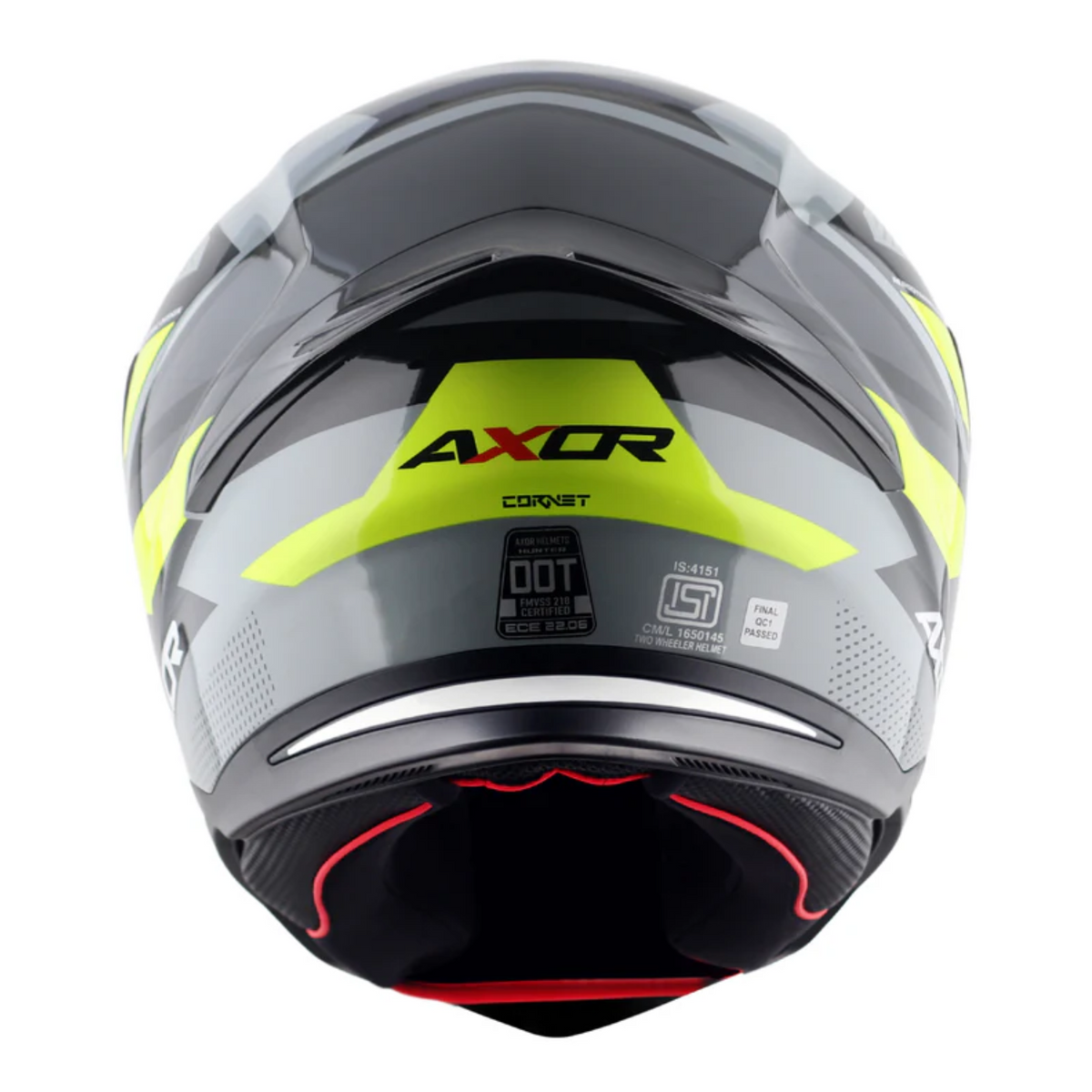 Axor Hunter SH890 Full Face Helmet - Cornet Black Neon Yellow Gloss