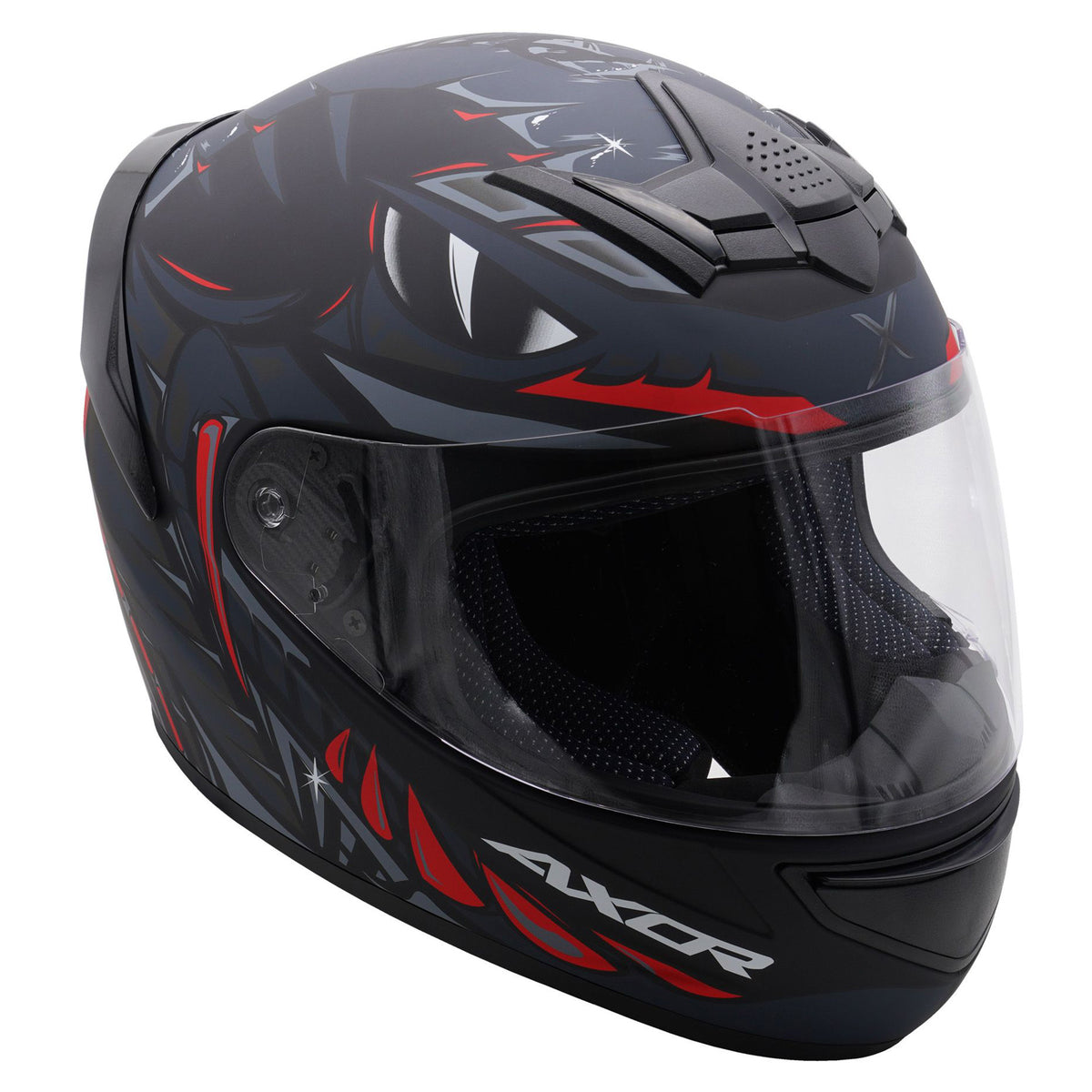 Axor Rage Full Face Helmet - Python Black Grey Red Matt