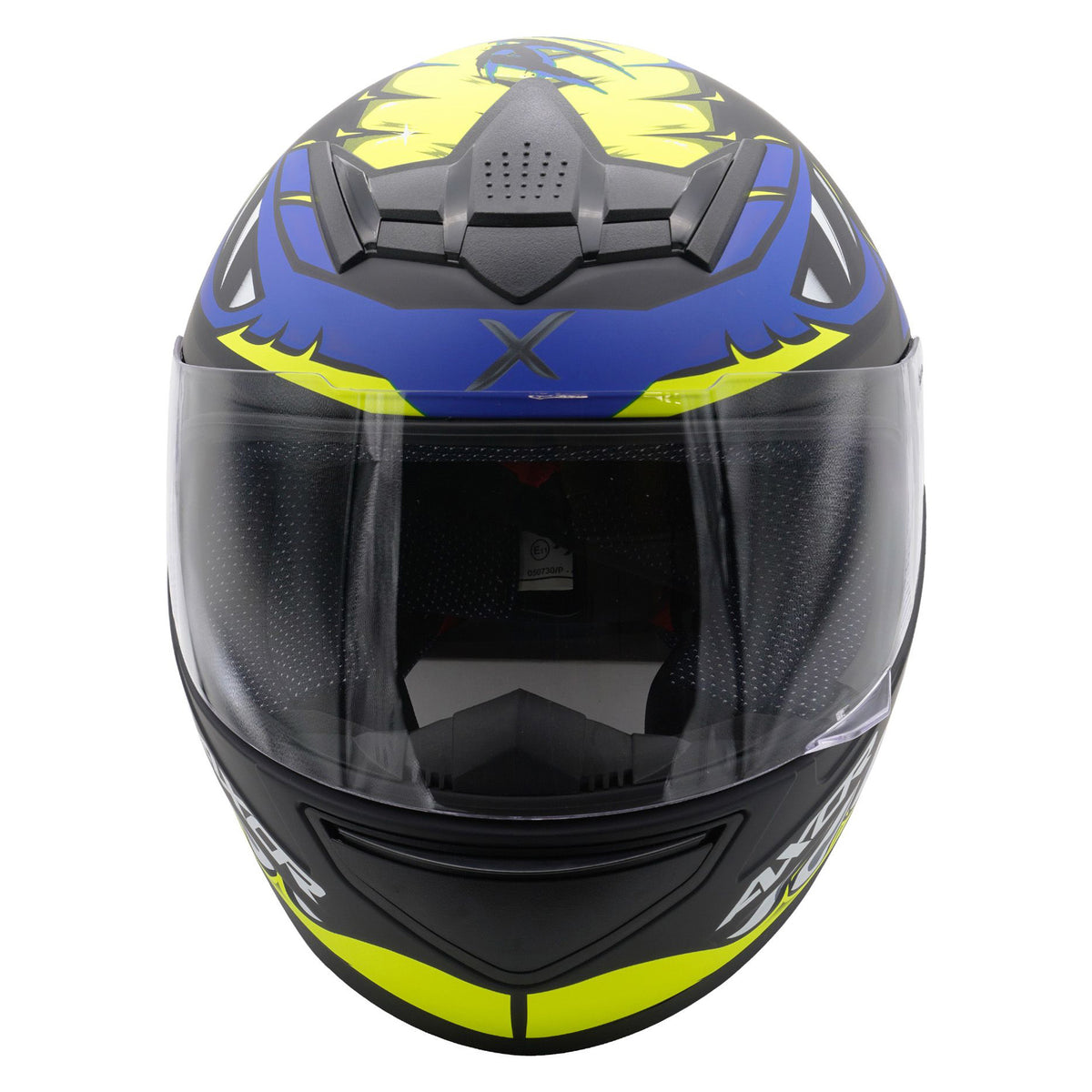 Axor Rage Full Face Helmet - Python Blue Yellow Black Matt