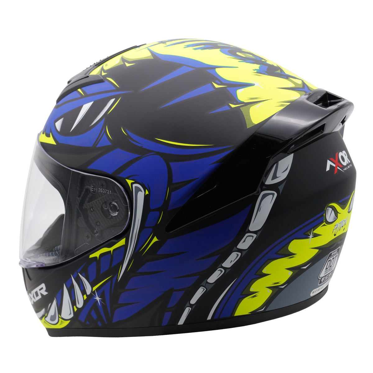 Axor Rage Full Face Helmet - Python Blue Yellow Black Matt