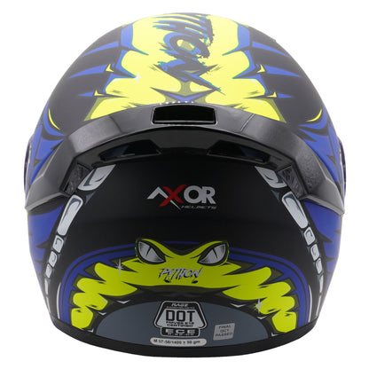 Axor Rage Full Face Helmet - Python Blue Yellow Black Matt
