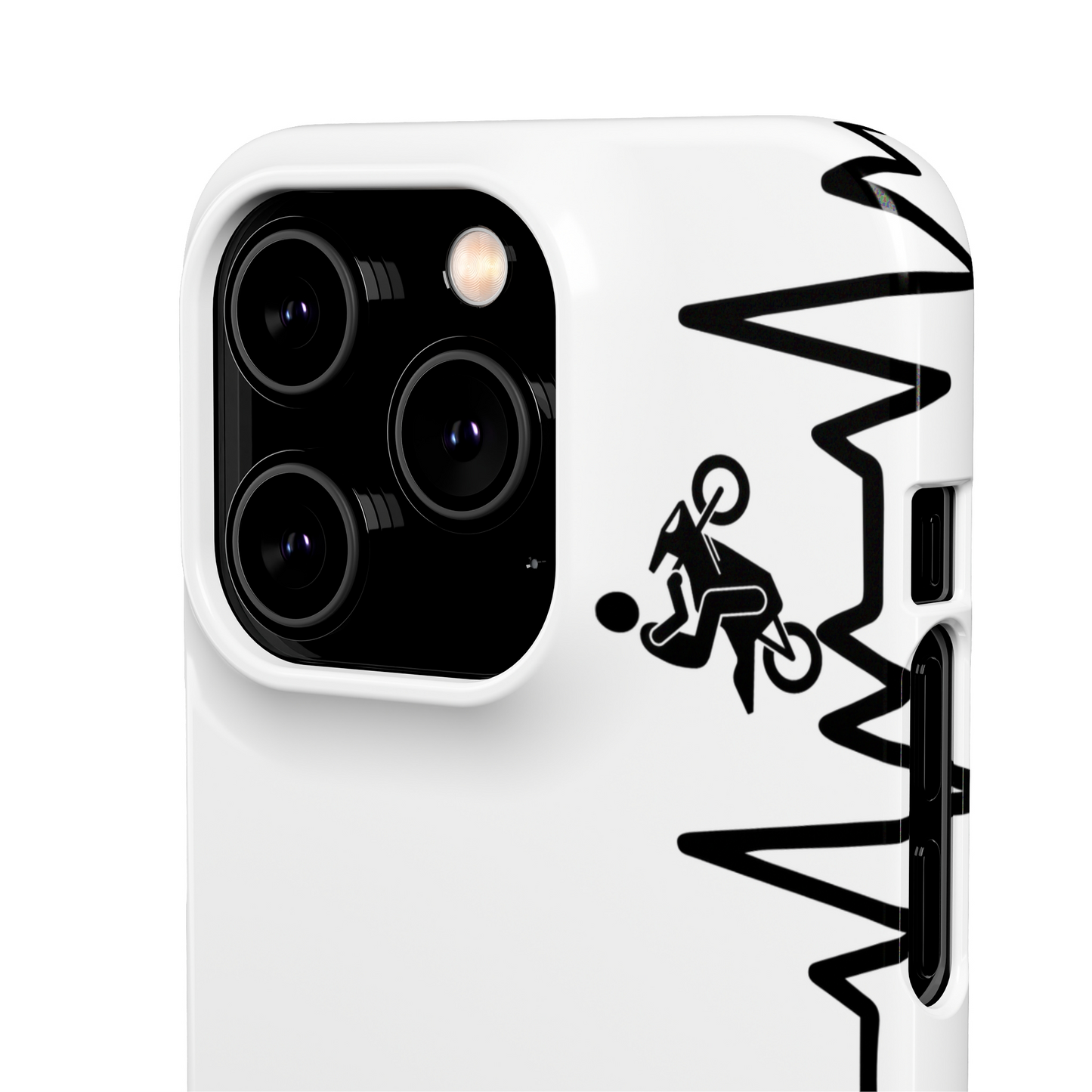 White iPhone Heart Beat Snap On Protective Case - All Models