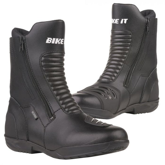 Bike It 'Preto' Black Mid Length Waterproof Motorcycle Boot