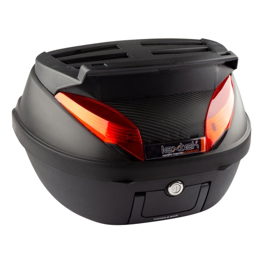 Lextek Motorcycle/Scooter Luggage Top Box 42L with Top Rack