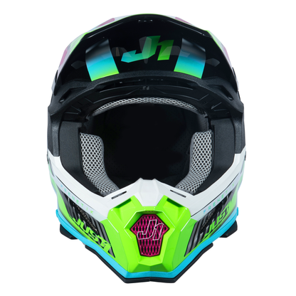 Just1 J22 Motocross Helmet Frenetik Neon Fluo Lime Black