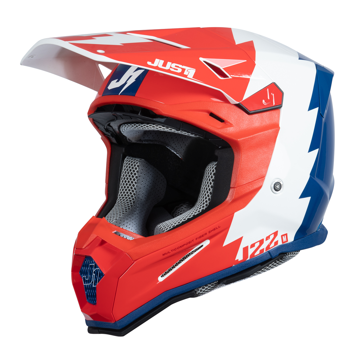 Just1 J22 Motocross Helmet Revolt Red Blue White